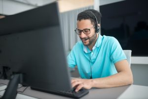 Image of a man using a laptop in Cannon Hill